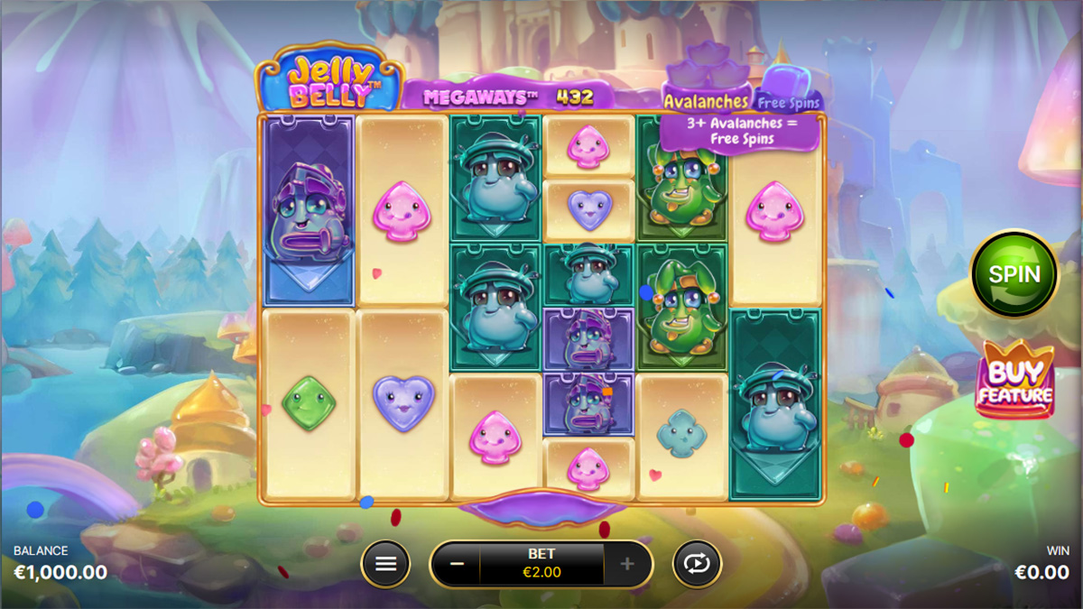 Jelly Belly Megaways slot by Netent, base game view